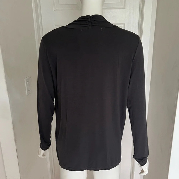 NWT Michael Stars Deep V-Neck Tee Top Oxide Gray One Size Jersey Long Sleeve - Picture 3 of 10